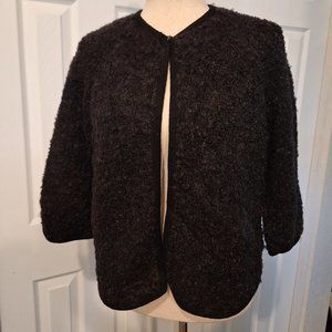 Bullocks Pasadena Cardigan Black Open Vintage Size L